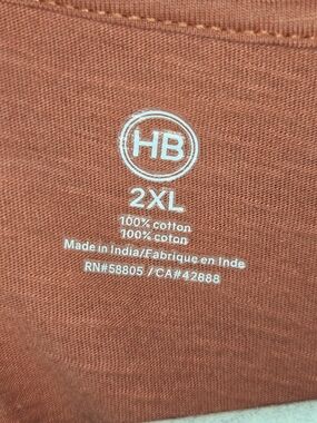 HB 2XL Short Sleeve Cotton Tee in Rust